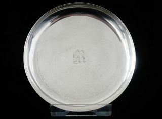 Sterling Silver Pin Dish Tray c.  1920 ' s,  Engraved with Letter M 2