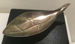 67g Sterling Silver 8” Figural Leaf Dish Bowl Art Sculpture By Artisan J Tavara