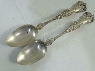 Antique Sterling Silver Serving Spoon Set Whiting Pompadour 1898 102.  6 Grams Vtg