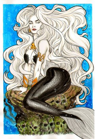 Lady Death Marmaid Sexy Color Pinup Art - Page By Ed Silva