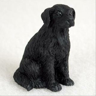 Flat Coated Retriever Dog Tiny One Miniature Small Hand Painted Figurine