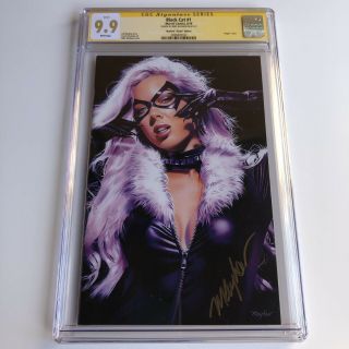 Black Cat 1 Cgc 9.  9 Virgin Variant Signed By Mike Mayhew Spider - Man