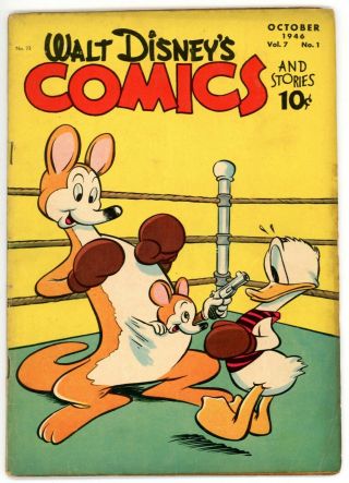 Walt Disney Comics And Stories Donald Duck Barks 73 1946 Vg Kangaroo With Gun