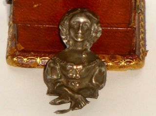 VERY RARE ANTIQUE SILVER DOLLS HEAD PIN CUSHION LADY WITH FAN STUNNING QUALITY 7