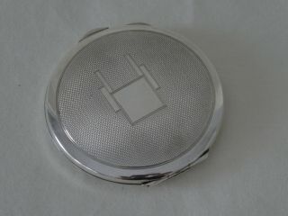 Art Deco Silver Compact by S.  Blanckensee & Sons Birmingham 1937 4