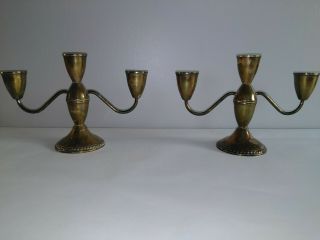 Antique Duchin Creation Sterling Silver Weighted Candlestick Holders Set Of Two