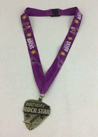 Birthday Rock Star Chuck E.  Cheese Medal Lanyard Crown Awards Souvenir Prize