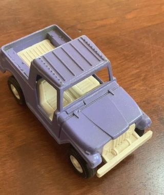 Vintage 1969 Tootsietoy 3 - 5/8 " Lavender Jeep Diecast Toy Car W/ Trailer Hitch
