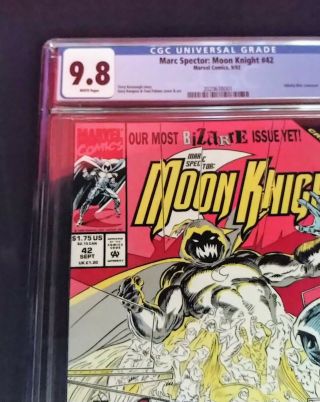 Cgc 9.  8 Marc Spector Moon Knight 42 White Pages Marvel Comics 1992