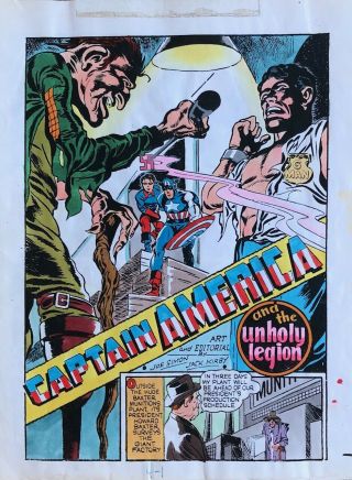 Jack Kirby Joe Simon Captain America 4 Watercolor Complete Story Theakston 1989