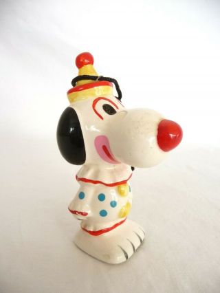 Rare Vintage 1966 Peanuts " Snoopy The Clown " Ceramic Christmas Ornament Ec