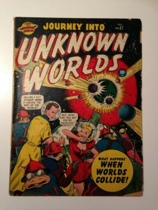 Journey Into Unknown Worlds 37,  G/vg,  Unrestored,  See Shipp.  Costs For Mult.  Wins