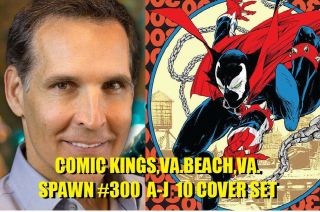 Spawn 300 10 Cover Set A - J,  Bonus Venom 1 (11 Books) Mcfarlane Comic Kings