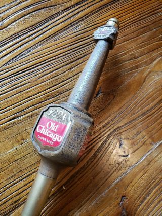 Vintage Old Chicago Lager Beer Tap Handle - Peter Hand Brewing Company - Rare