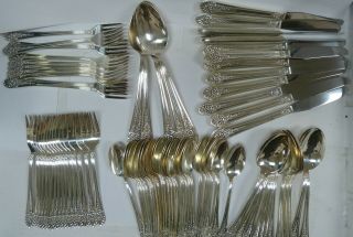 Rogers Silver Plated Flatware Set Service For 12