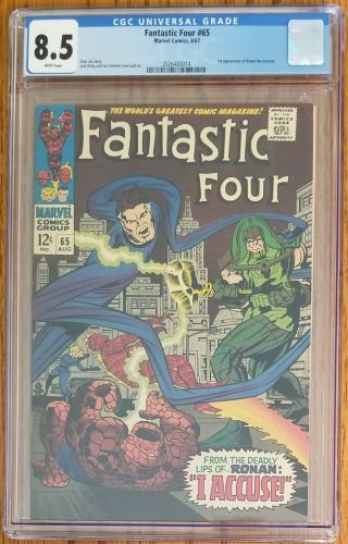 Fantastic Four 65 Cgc 8.  5 White Pages.  1st Appearance Of Ronan The Accuser