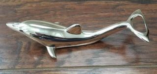 Dolphin Bottle Opener Silverplate Tools Of The Trade From 1996 Box Fpd