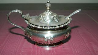 Antique Solid Silver Mustard Pot Cooper Brothers & Sons Dated 1894