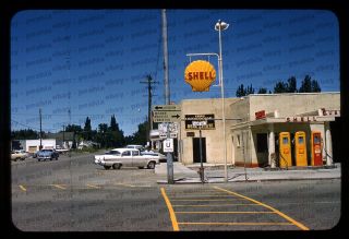 (157) Vintage 1950s 35mm Slide Photo - Shell Gas Station - Homedale,  Idaho