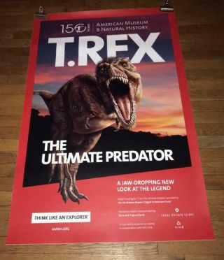 Nyc Museum Of Natural History 150 Years Subway Poster Dinosaur T - Rex