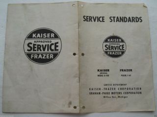 Kaiser/frazer Automobile Approved Service Booklet