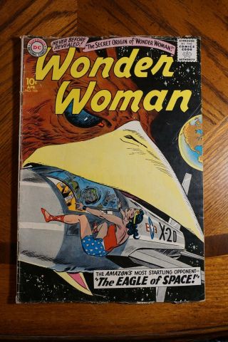 Vintage Silver Age Wonder Woman 105 Vg 1st Origin Story