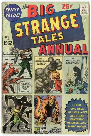 Strange Tales Annual 1 G/vg 3.  0 Ow/white Pages Marvel 1962