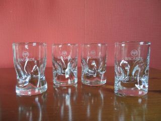 4 Bacardi Rum Shot Glasses