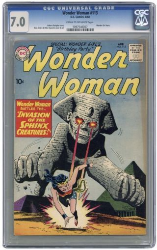 Wonder Woman (1st Series Dc) 113 1960 Cgc 7.  0 Only 5 Higher On Census Scarce