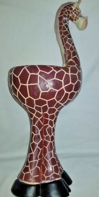 1 Giraffe Bowl African Inspired 16 " Tall X 7 " From Nose To Butt See Discription