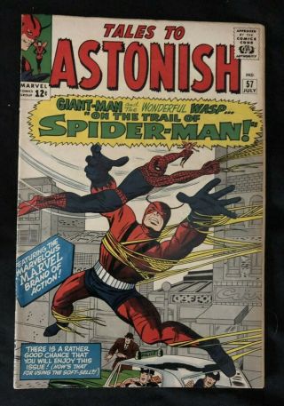 Tales To Astonish 57 (1964) Key Issue Giant - Man And The Wasp Vs Spider - Man