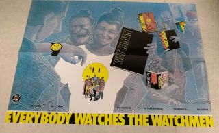 Everybody Watches The Watchmen Merchandise Promo Poster (dc 1988) Kyle Baker Art