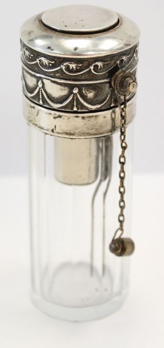 Antique Silver Hallmarked Perfume Bottle - Henry Matthews,  Birmingham 1912 - E37