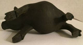 Balsa Wood Hand Carved Black Pig 5