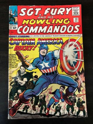 Sgt Fury 13 1st Captain America & Fury Team Up Marvel Comics Fn,