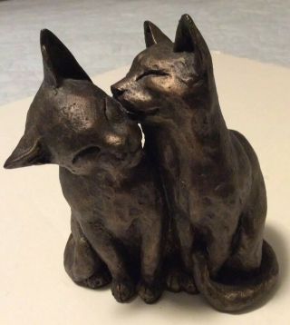 Frith Cats By Paul Jenkins Bronze Sculpture “yum Yum And Friend”