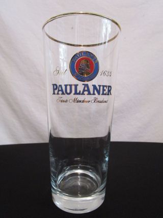 Paulaner 7.  5 " Gold Rim German Beer Glass 0.  5l