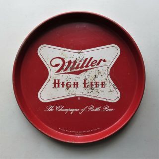 Vintage Miller High Life Beer Tray The Champagne Of Bottle Beer F - 403031 Red Wht