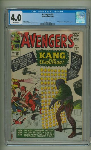 Avengers 8 (cgc 4.  0) O/w Pgs; 1st App.  Kang The Conqueror; Kirby; 1964 (c 24544