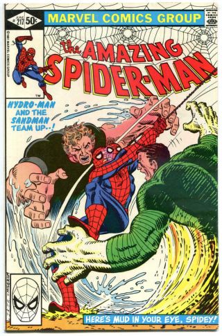 Spider - Man 217,  Vf/nm,  Sandman,  Hydro - Man,  1963,  More Asm In Store