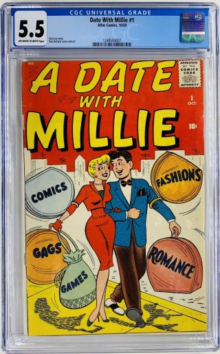 Date With Millie 1 Cgc 5.  5 - Ow/w Pages 1959 Decarlo