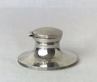 Antique Solid Silver Capstan Inkwell,  Boots Pure Drug Company,  1918,  Birmingham 3
