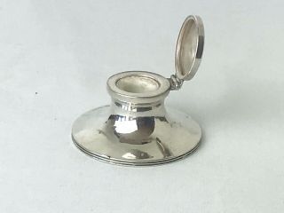 Antique Solid Silver Capstan Inkwell,  Boots Pure Drug Company,  1918,  Birmingham 5