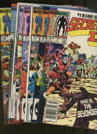 Secret Wars Ii 1,  2,  3,  4,  5,  6,  7,  8,  9 (1985 - 86 Marvel) 9 Books Complete Series