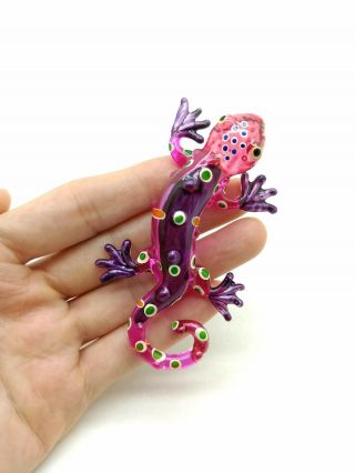 Salamander Lizard Gecko Gekko Figurine Hand Blown Glass Animal - Gpsl017