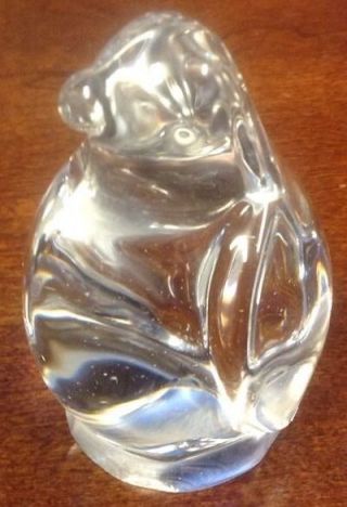 Crystal Glass Penguin Figurine Shelf Art Paperweight 3.  5 " Tall X 2 " Wide
