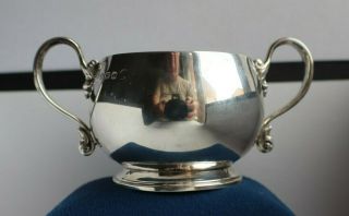 1935 Art Deco Hallmarked Silver Twin Handled Bowl/dish By Adie Brothers B/ham