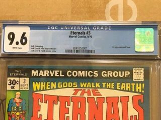The Eternals 3 CGC 9.  6 White Pages - 1st Appearance of Sersi - Movie Coming 2020 2