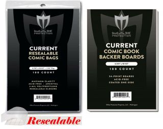 500 Max Pro Current Modern Comic Book Resealable Bags 6 - 578 X 10 - 1/2 & Boards