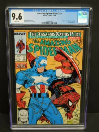 Marvel Spider - Man 323 1989 Cgc 9.  6 Wp Captain America & Silver Sable